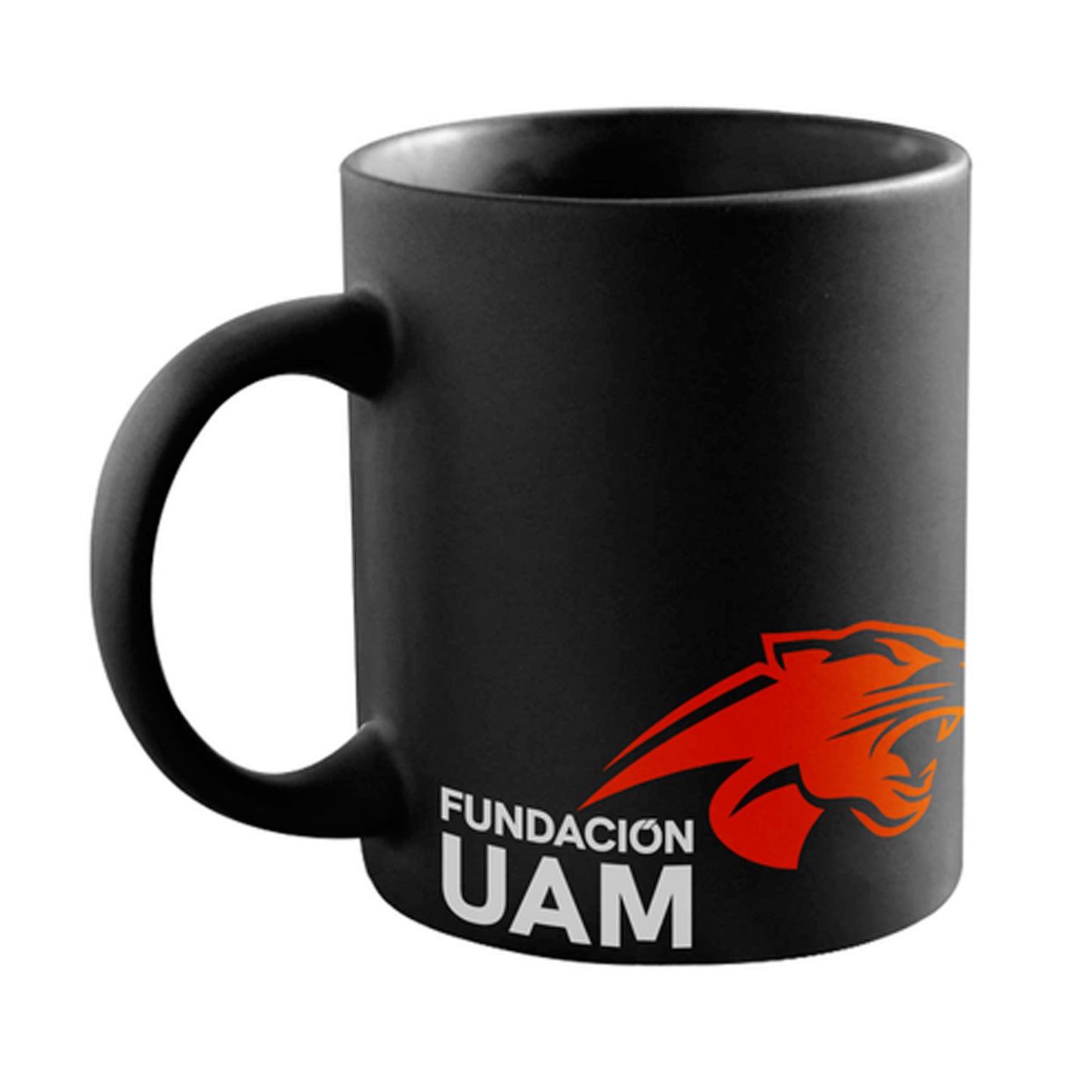 TAZA NEGRA CON NARANJA FUNDACIÓN UAM