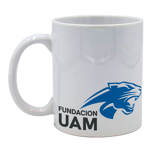 TAZA BLANCA CON AZUL FUNDACIÓN UAM