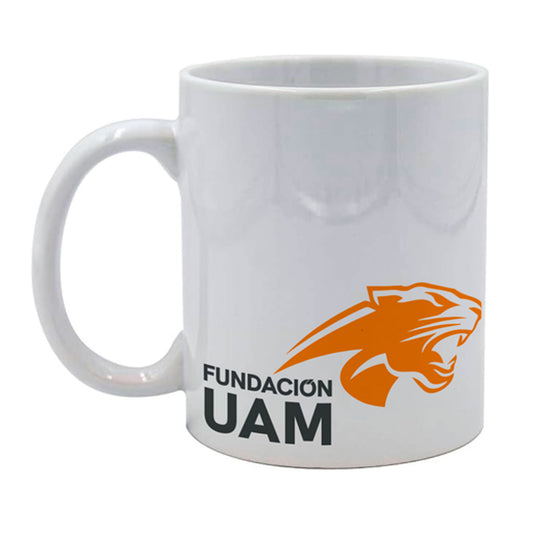 TAZA BLANCA CON NARANJA FUNDACIÓN UAM