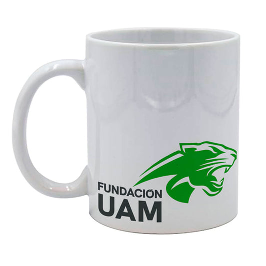 TAZA BLANCA CON VERDE FUNDACIÓN UAM
