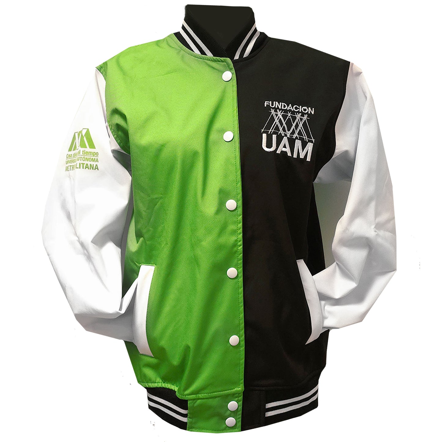 CHAMARRA NEGRA Y VERDE FUNDACIÓN UAM (Copy)